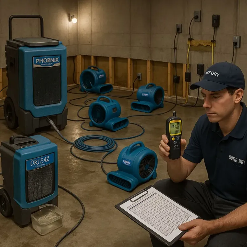Structural Drying and Dehumidification process in Lake Winnebago, MO